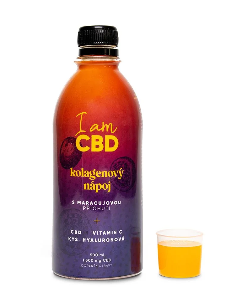 I am CBD Kolagenový nápoj s CBD, vitamínem C a kyselinou hyaluronovou 500 ml