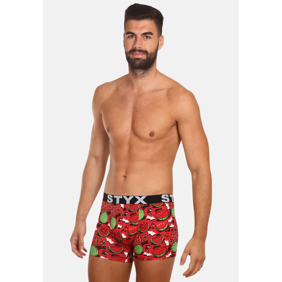 Styx Pánské boxerky long art sportovní guma melouny (U1459) XXL 