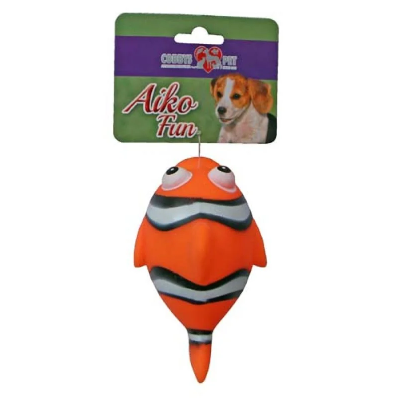 Cobbyspet AIKO FUN Ryba 13,6cm gumová hračka pro psy