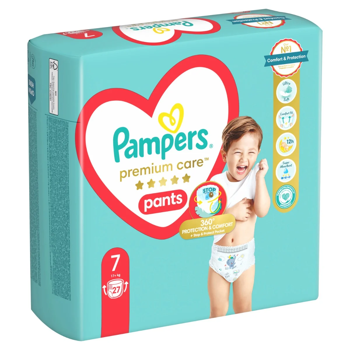 Pampers Premium Care Pants vel. 7 17+ kg plenkové kalhotky 27 ks