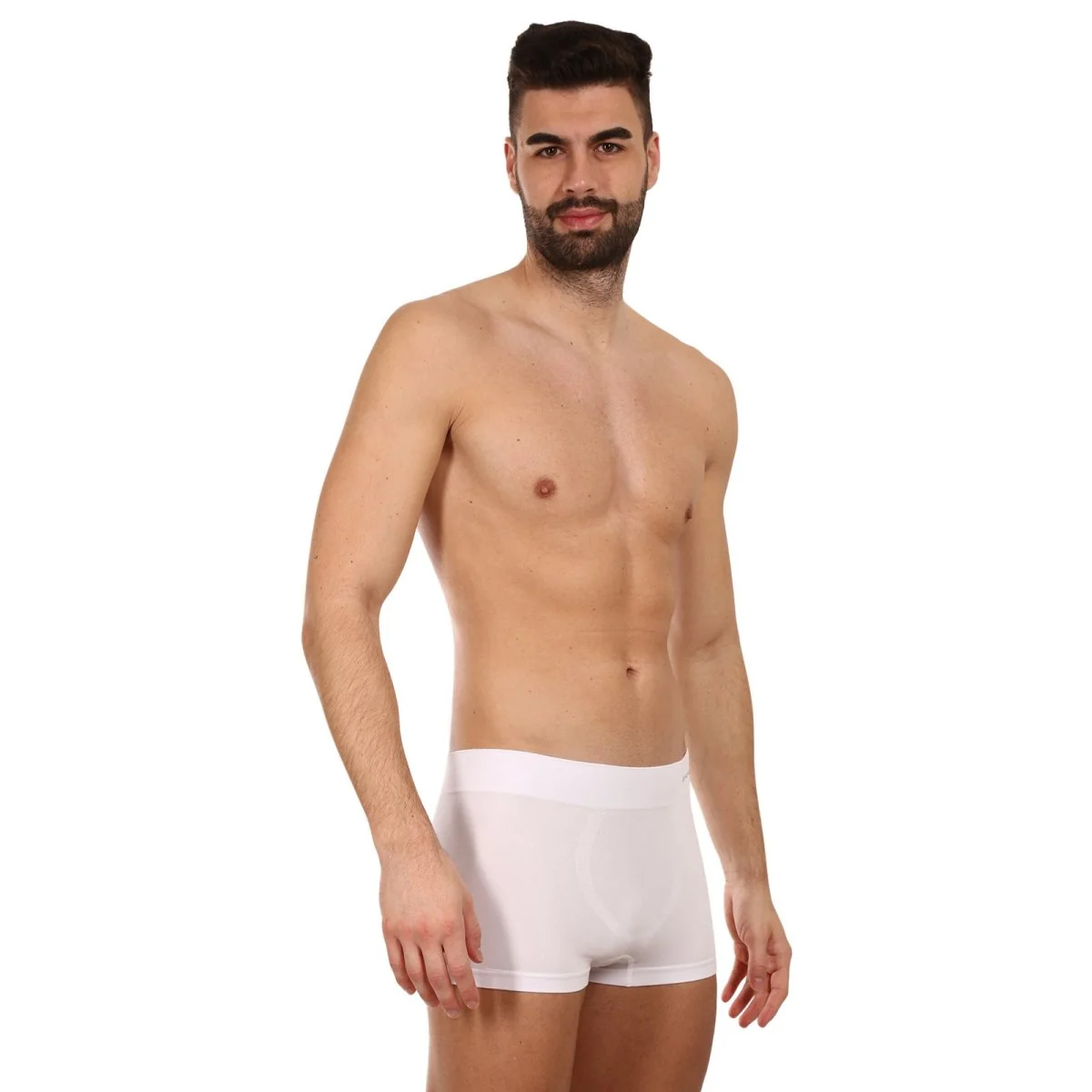 Gino Pánské boxerky bezešvé bambusové bílé (53005) XL 