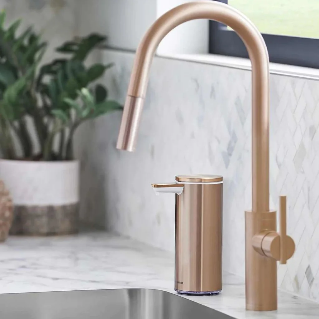 Simplehuman Bezdotykový dávkovač mýdla dobíjecí 266 ml rose gold ocel