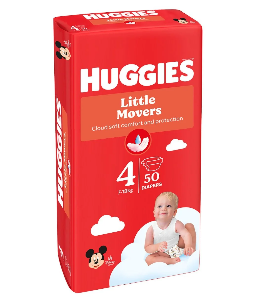 Huggies Little Movers 4 7-18 kg jednorázové plenky 50 ks