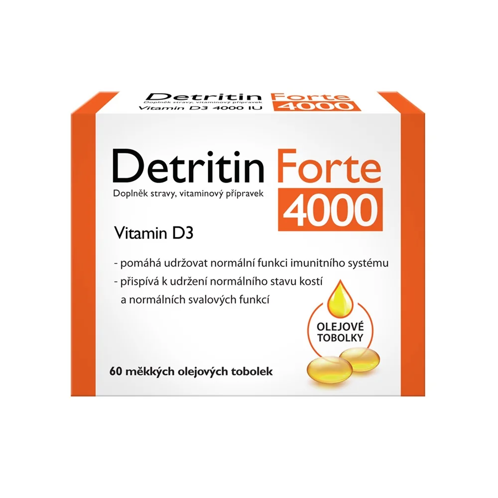 Detritin Forte Vitamin D3 4000 IU 60 měkkých tobolek