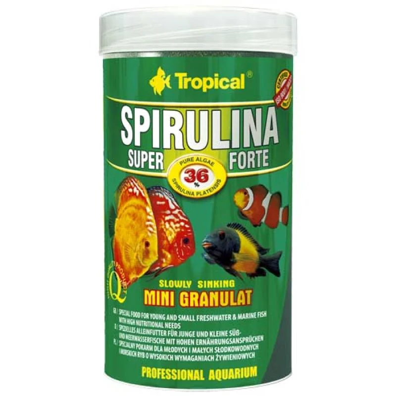 Tropical Super Spirulina Forte Mini Granulat 250ml/140g krmivo ve formě drobného granul 