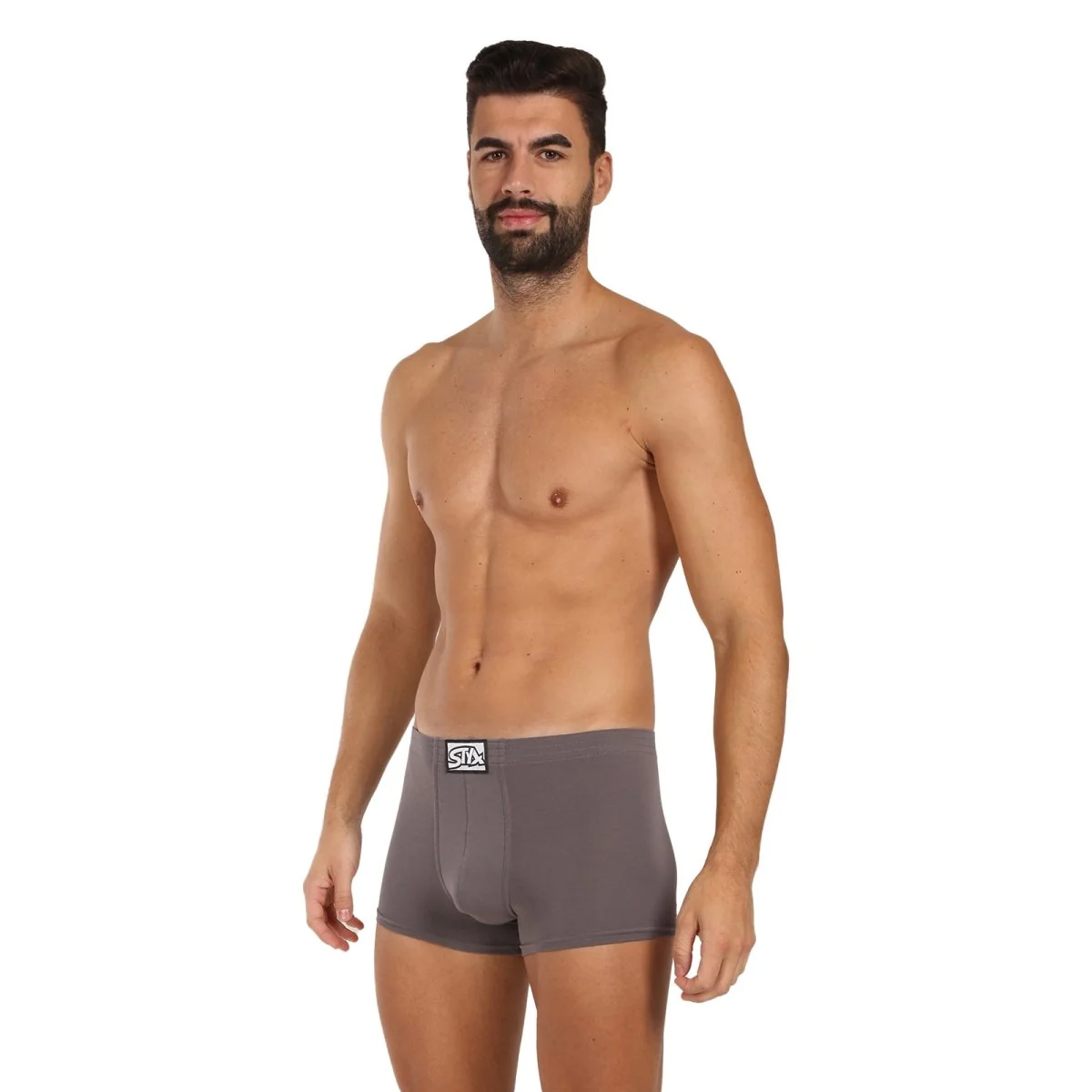 Styx 3PACK pánské boxerky klasická guma tmavě šedé (3Q1063) XL 