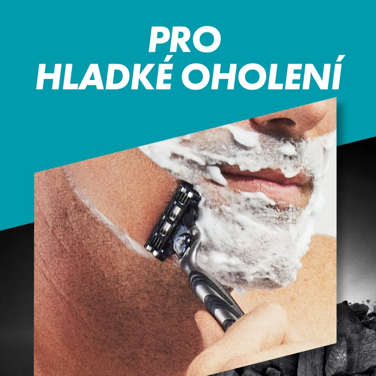 Gillette Mach3 Charcoal pánský holicí strojek + 2 hlavice