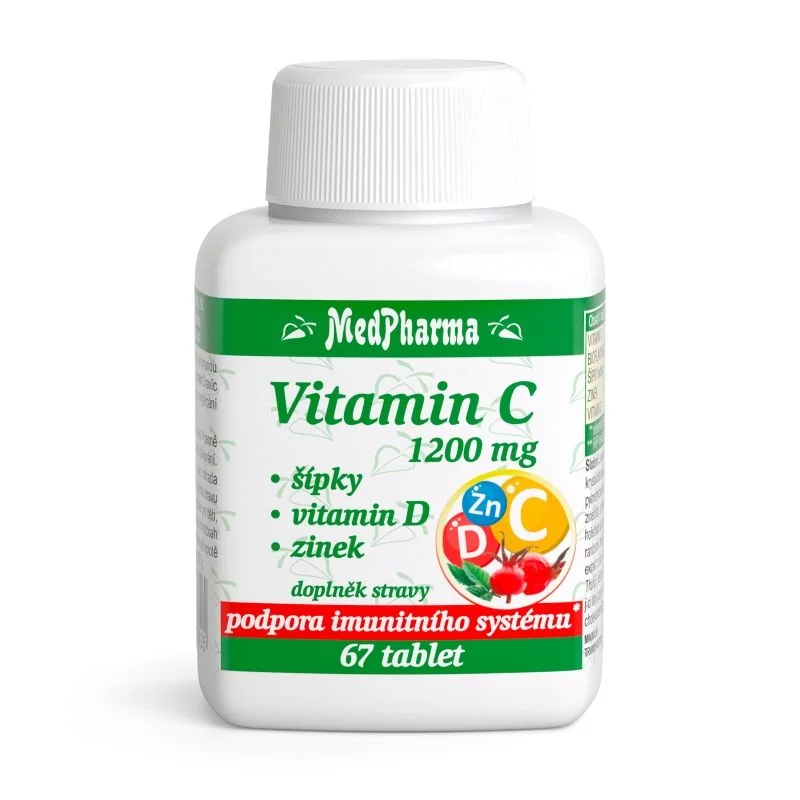 MedPharma Vitamin C 1200 mg šípky + vitamin D + zinek 67 tablet