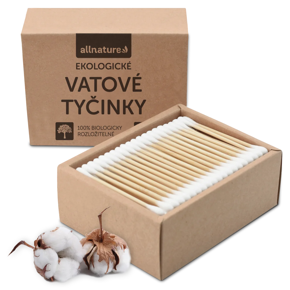 Allnature Ekologické vatové tyčinky 200 ks