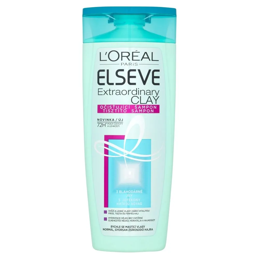 Loréal Paris Elseve Extraordinary Clay očišťující šampon pro rychle se mastící vlasy 250 ml