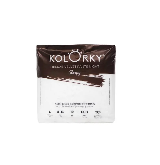 KOLORKY DELUXE VELVET PANTS Night Sleepy vel. L 8-13 kg kalhotkové eko plenky 19 ks