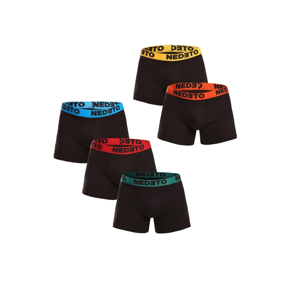 Nedeto 5PACK pánské boxerky černé (5NB002b) XL 