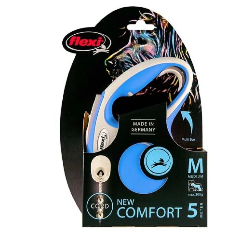 Flexi New Comfort M lanko 5m modrá do 20kg 