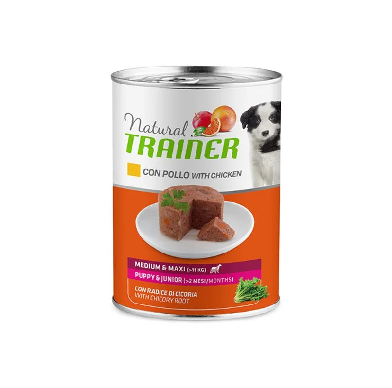 Natural Trainer Puppy&Junior medium/maxi kuřecí konzerva 400 g