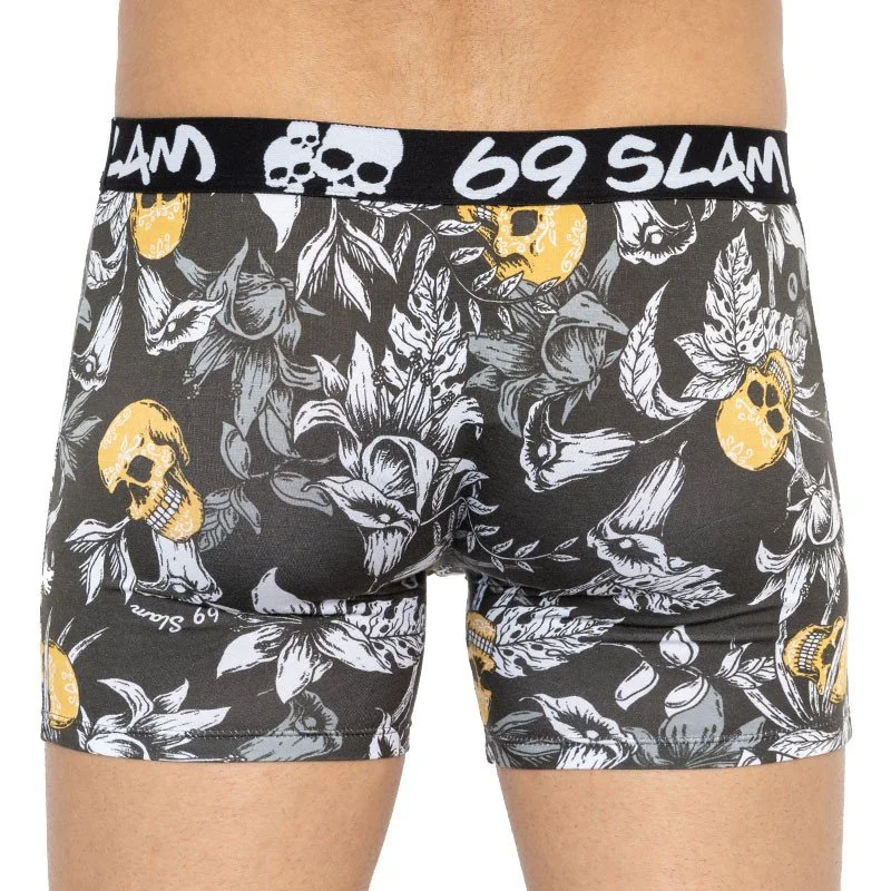 69SLAM Pánské boxerky fit bamboo wild garden (MPBWGN-BB) S 