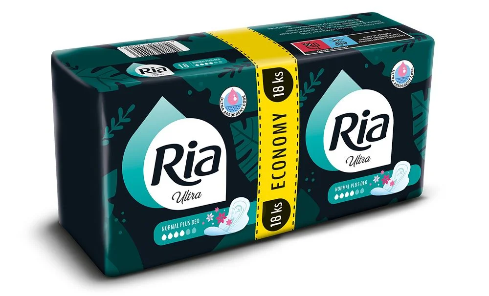 Ria Ultra Normal Plus Deo Economy pack menstruační vložky 18 ks