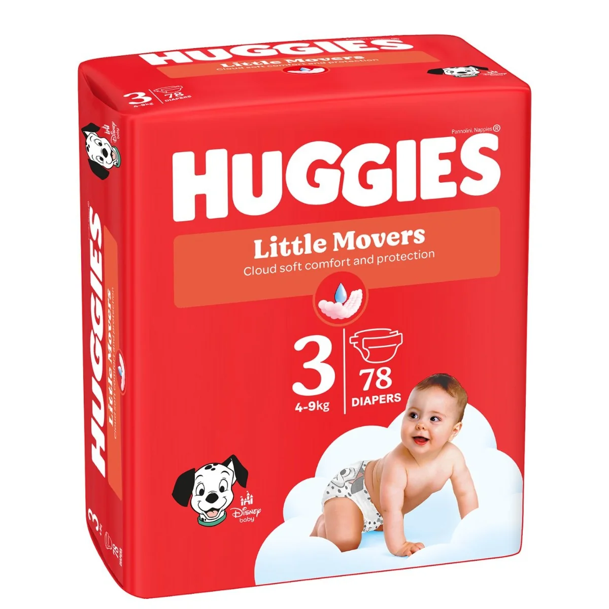 Huggies Little Movers 3 4-9 kg jednorázové plenky 78 ks