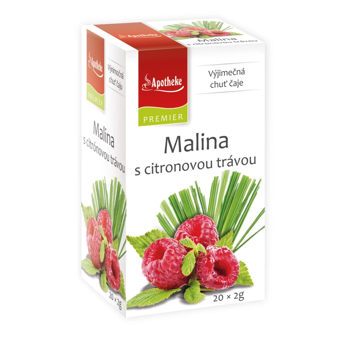 Apotheke Malina s citronovou trávou STEVIE nálevové sáčky 20x2 g