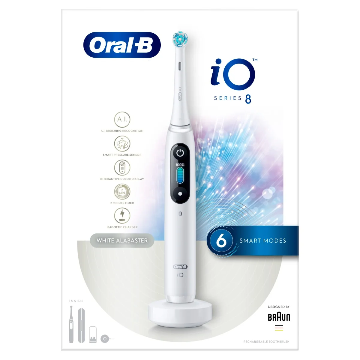 Oral-B iO Series 8 elektrický zubní kartáček White Alabaster