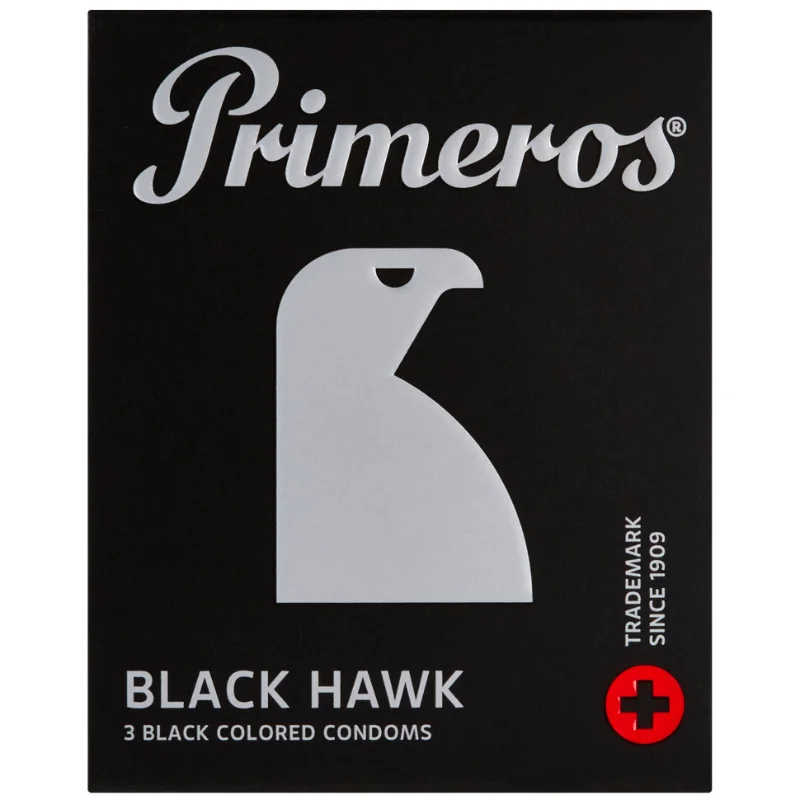 Primeros Black Hawk – černé kondomy (3 ks)