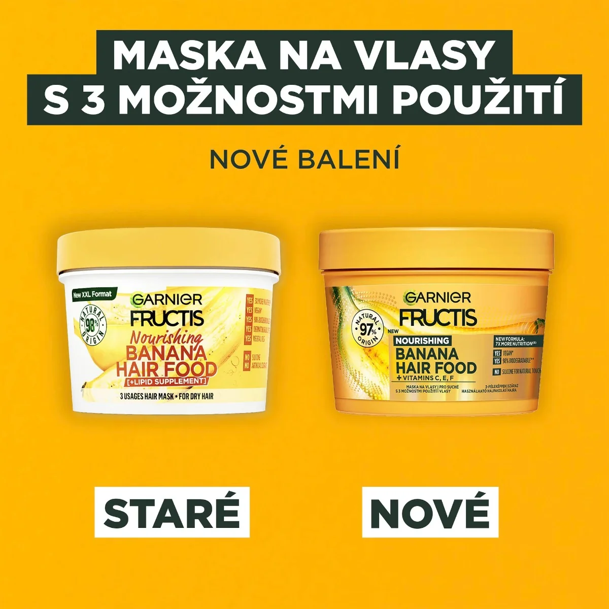 Garnier Fructis Hair Food Banana vyživující maska pro suché vlasy 400 ml