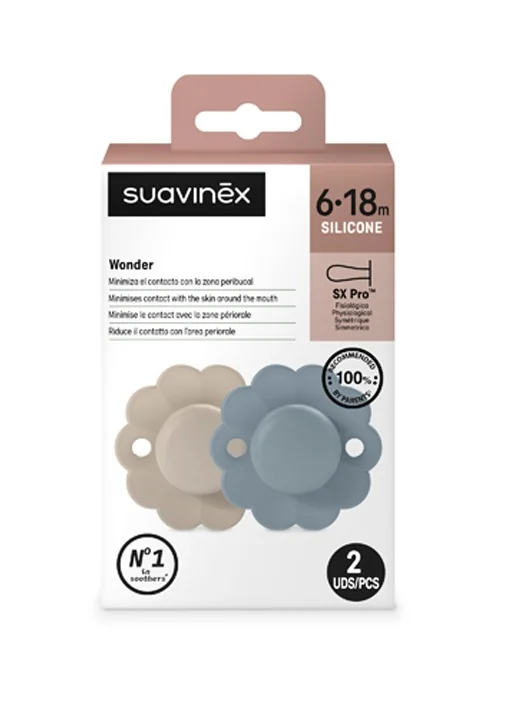 Suavinex Wonder Dudlík 6-18m 2 ks gray+spring