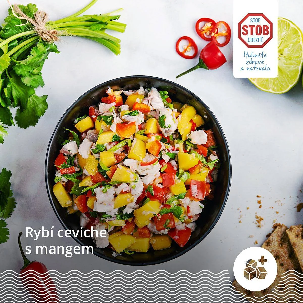 Rybí ceviche s mangem