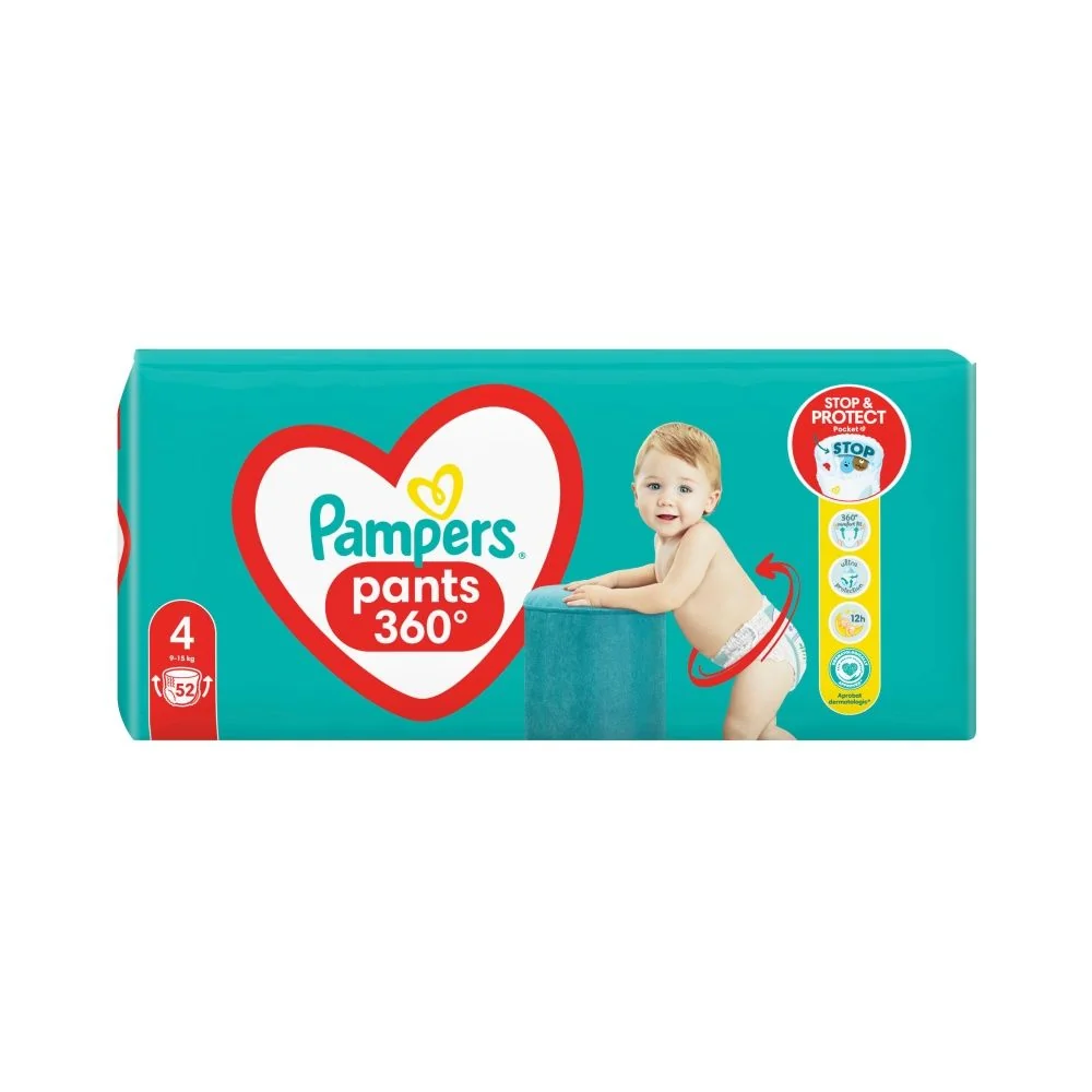 Pampers Pants vel. 4 9-15 kg plenkové kalhotky 52 ks