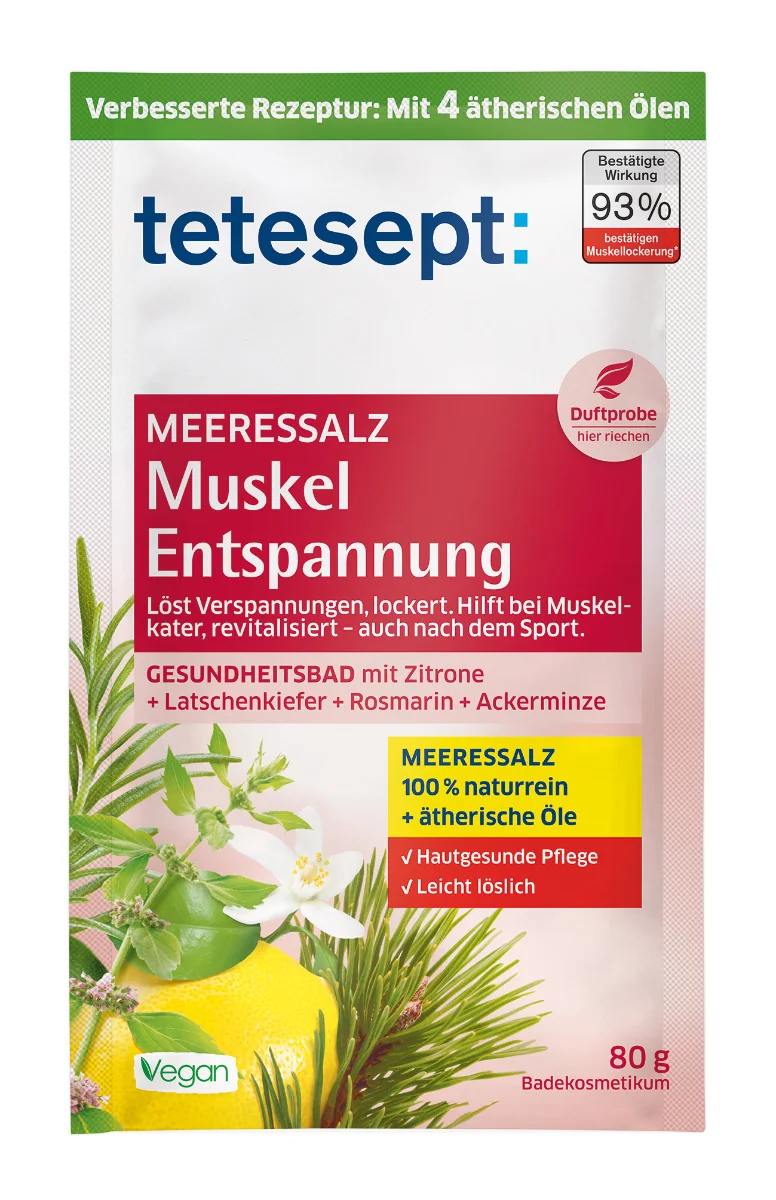 Tetesept Uvolnění svalů mořská sůl do koupele 80 g