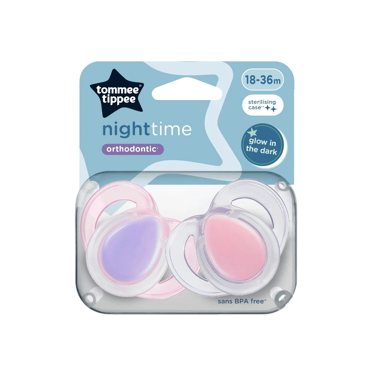 Tommee Tippee Dudlík Night-time 18-36m 18-36m 2 ks