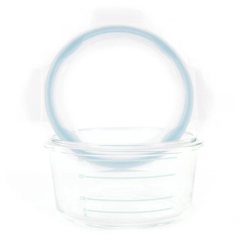 Bo Jungle skleněné misky s víčky B-Glass Bowls 280ml White/Grey/Blue 