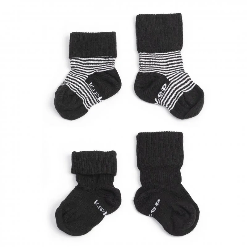 KipKep dětské ponožky Stay-on-Socks 0-6m 2páry Black Stripes 