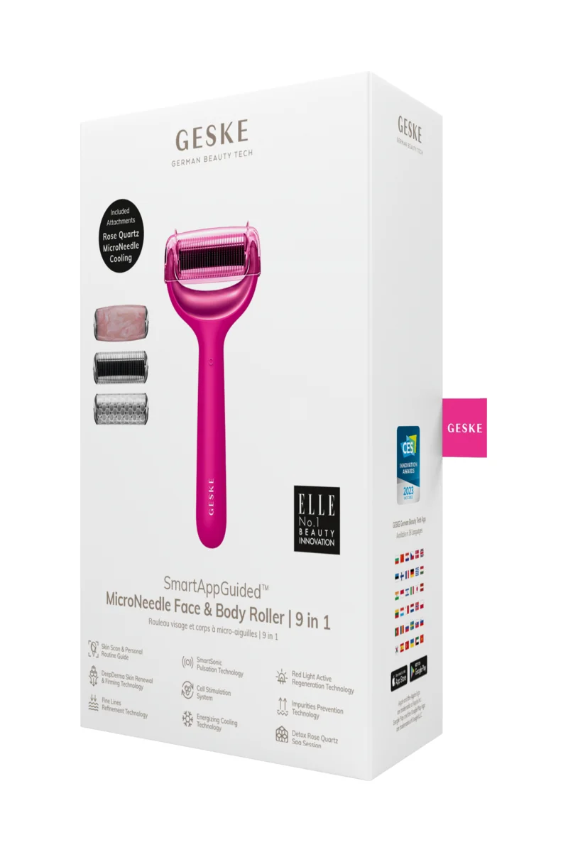 GESKE MicroNeedle Face&Body Roller 9in1 masážní váleček s mikrojehličkami magenta