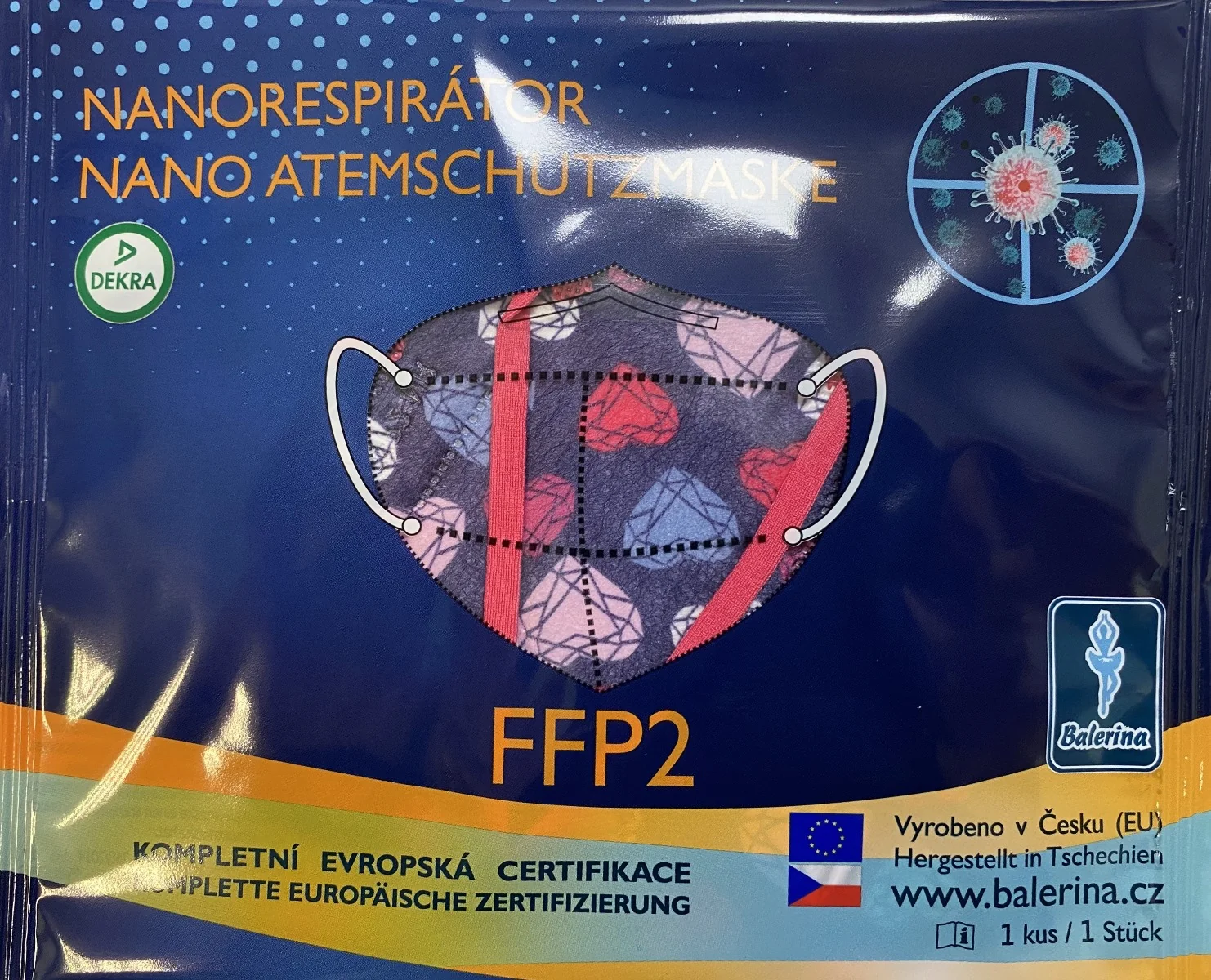 Balerina Nanorespirátor PFHM731 FFP2 NR vzor č. 62 1 ks