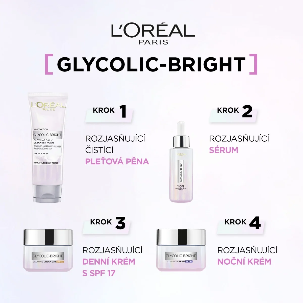 Loréal Paris Glycolic-Bright rozjasňující noční krém 50 ml