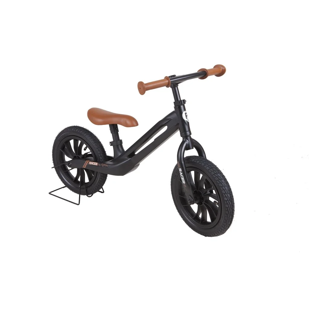 QPlay Odrážedlo Racer air (Titanium) Black/ Brown, věk 3 - 6 let, do 30 kg 