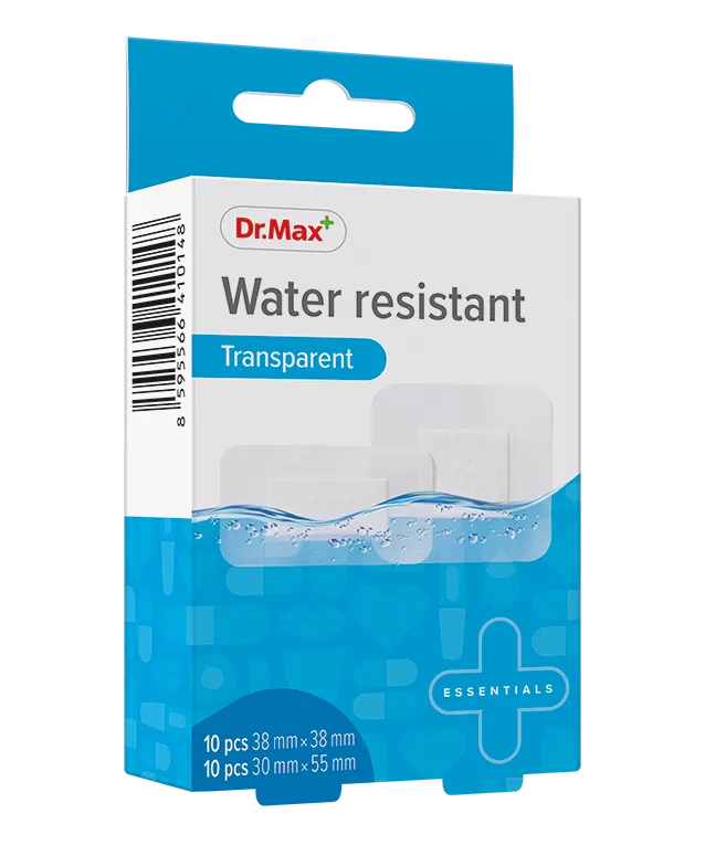Dr. Max Water resistant Transparent 2 velikosti náplast 20 ks
