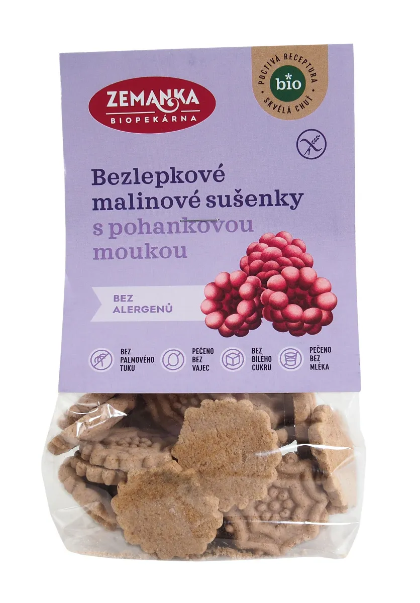 Zemanka BIO Bezlepkové sušenky pohankovo-malinové 100 g