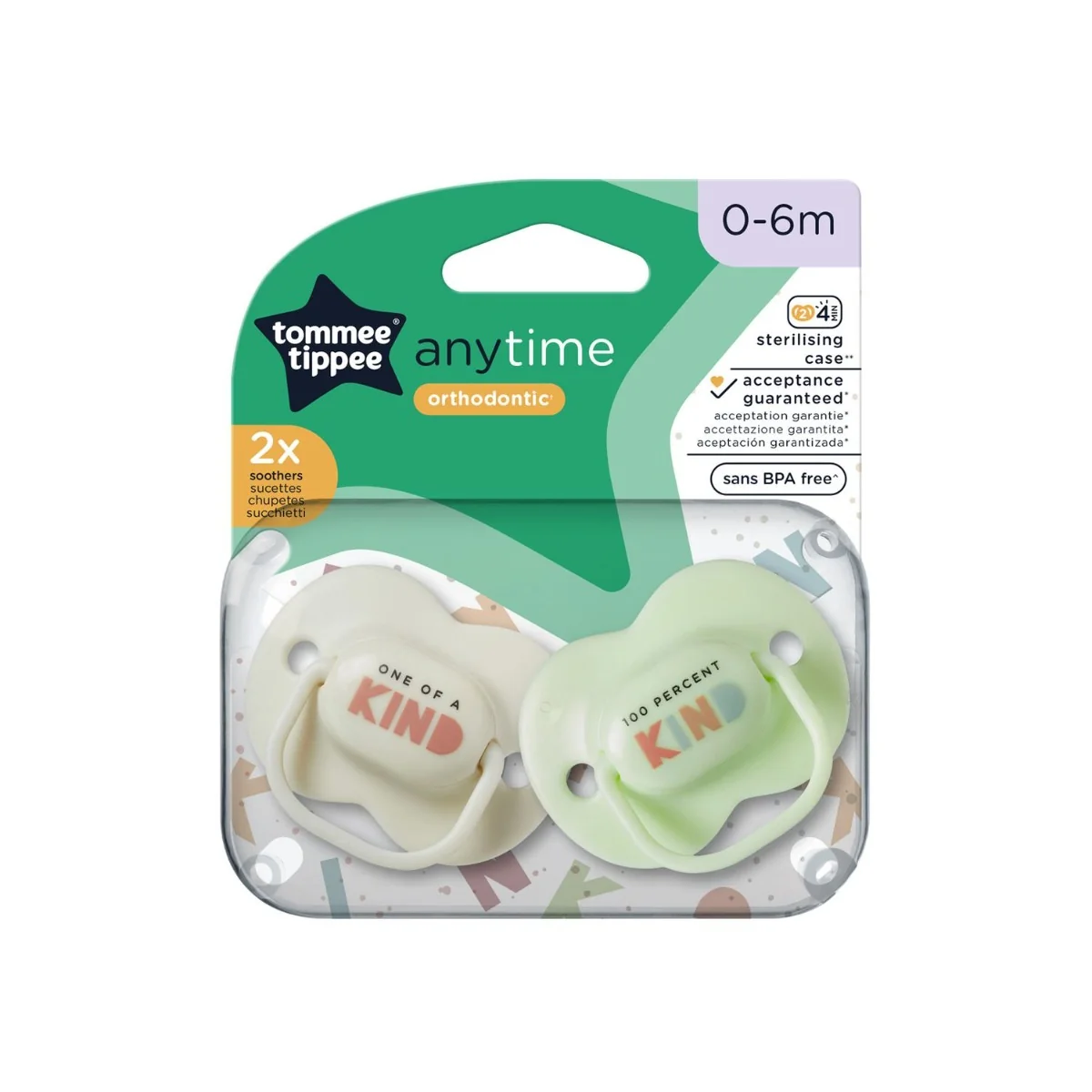 Tommee Tippee Dudlík CTN silikon AnyTime 0-6m 2 ks