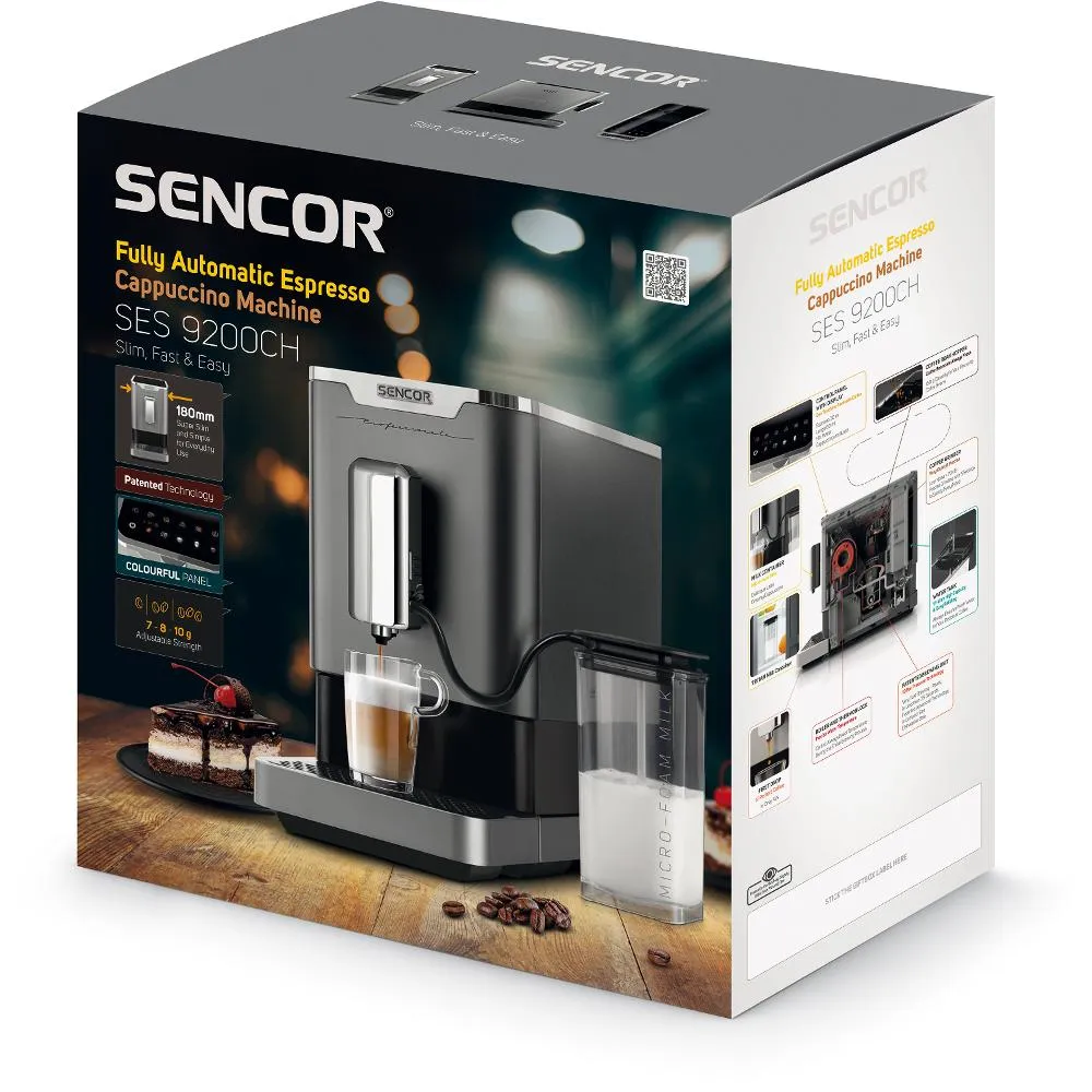 SENCOR SES 9200CH Espresso automatický kávovar černý/stříbrný