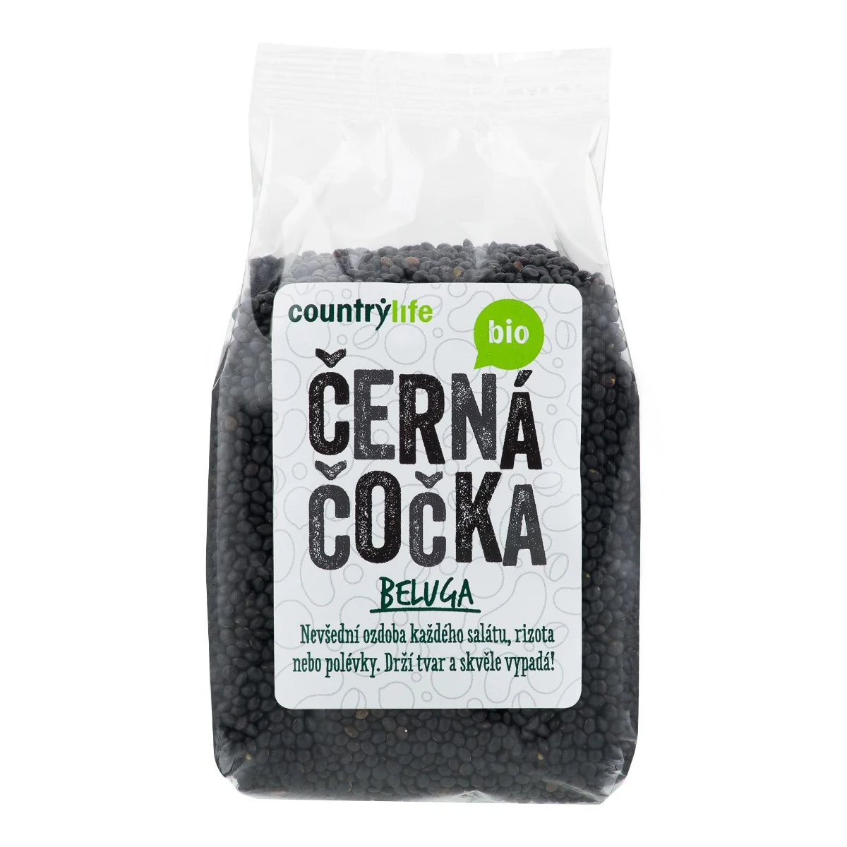 Country Life Čočka černá Beluga BIO 500 g