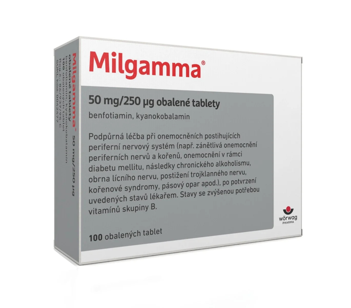 Milgamma 50 mg/250 μg 100 obalených tablet