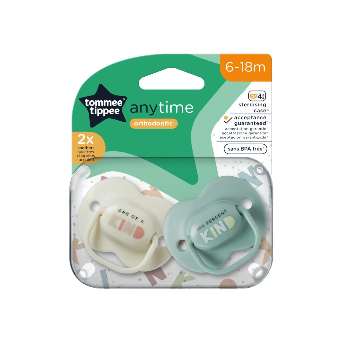 Tommee Tippee CTN Dudlík silikon AnyTime 6-18m 2 ks