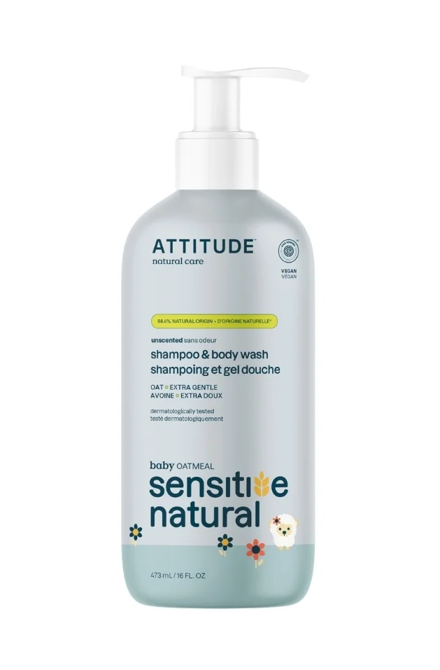 ATTITUDE Sensitive Skin Baby Dětské tělové mýdlo a šampon s ovsem 473 ml