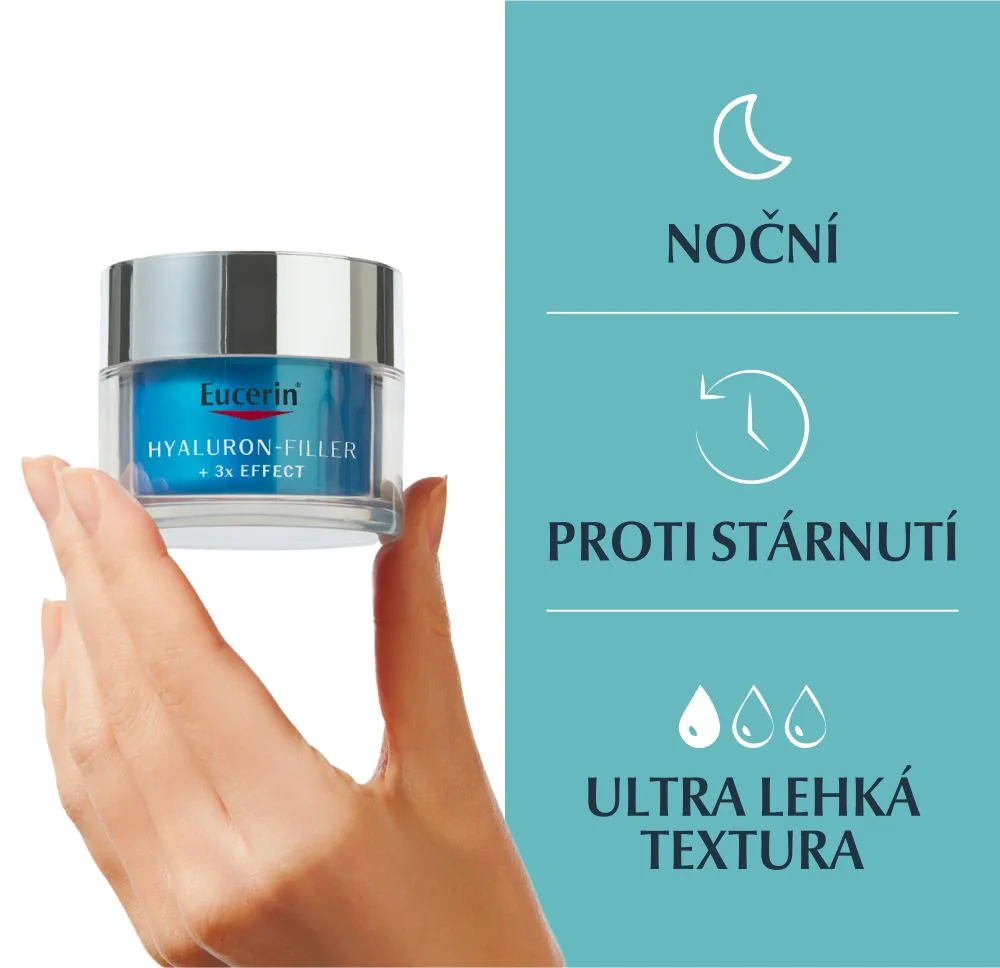 Eucerin Hyaluron-Filler + 3x Effect noční hydratační booster 50 ml