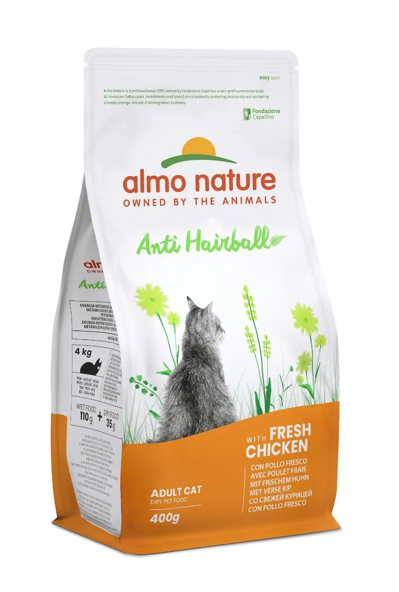 Almo Nature Anti Hairball s čerstvým kuřetem krmivo pro kočky 400 g