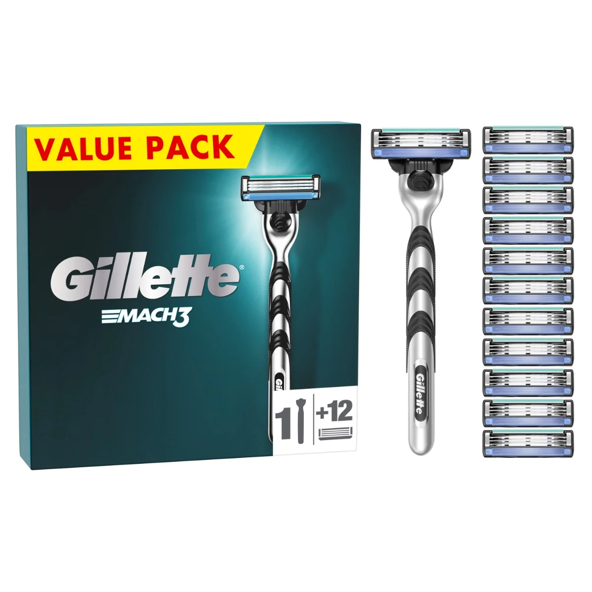 Gillette Mach3 pánský holicí strojek + 12 hlavic