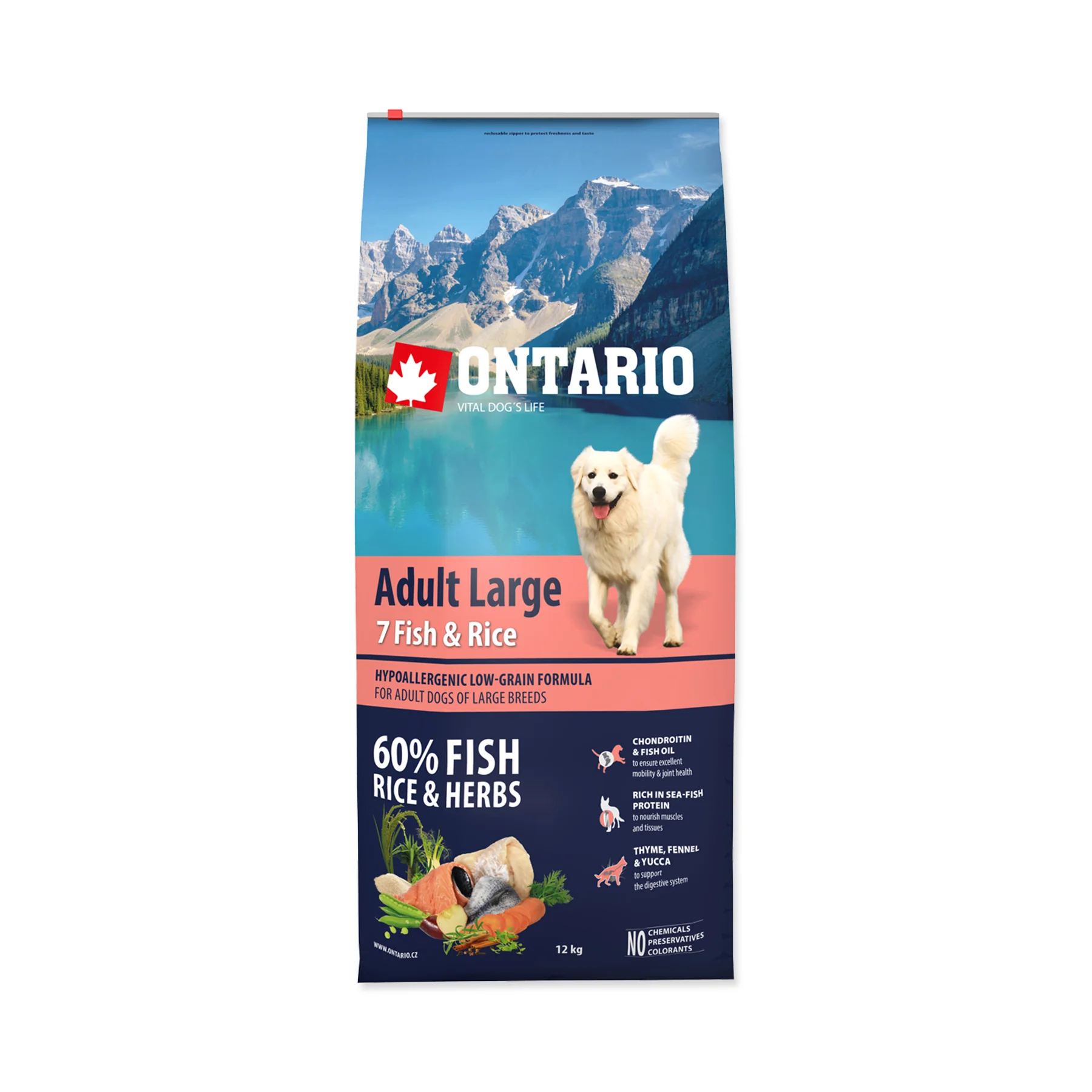 Ontario Adult Large Fish&Rice granule 12 kg