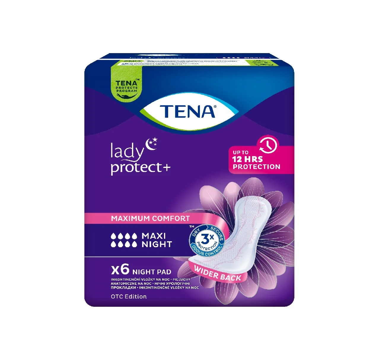 Tena Lady Protect+ Maxi Night inkontinenční vložky 6 ks