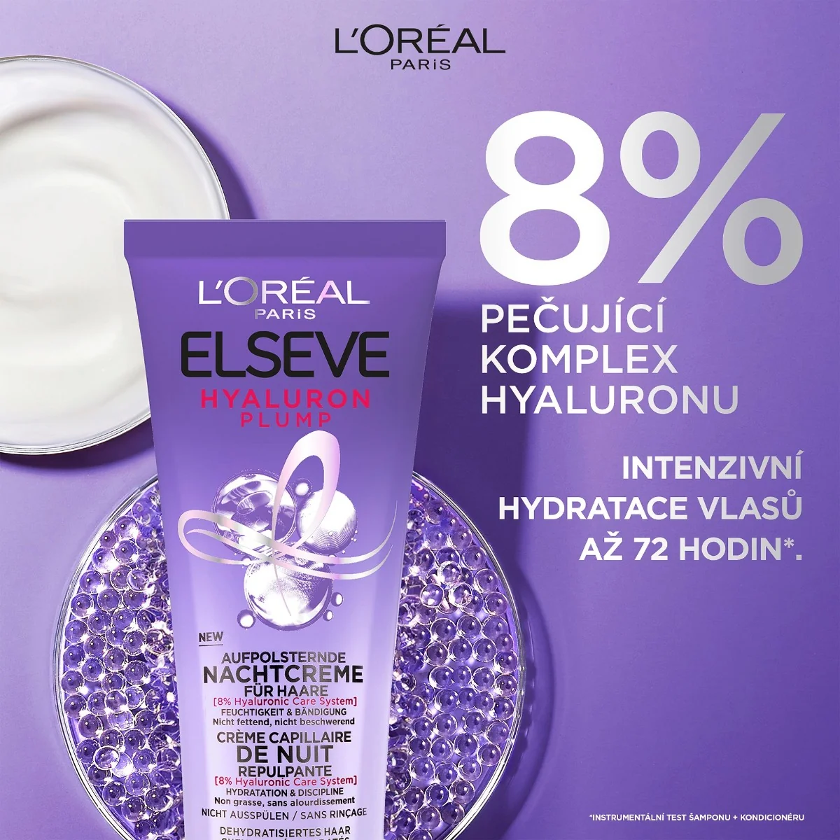 Loréal Paris Elseve Hyaluron Plump noční vyplňující krém na vlasy 200 ml